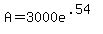 A = 3000e^(.54)