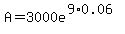 A = 3000e^(9*0.06)