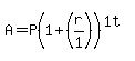 A = P(1+(r/1))^(1t)