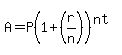 A+=+P%281%2B%28r%2Fn%29%29%5E%28nt%29