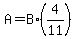 A=B%2A%284%2F11%29
