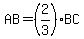 AB=%282%2F3%29BC