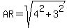 AR+=+sqrt%284%5E2+%2B+3%5E2%29