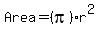 Area+=+%28pi%29r%5E2