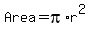 Area+=+pi%2Ar%5E2