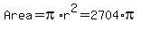 Area+=+pi%2Ar%5E2+=+2704%2Api