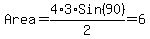 Area++=++4%2A3%2ASin%2890%29%2F2+=+6