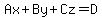 Ax+%2B+By+%2B+Cz+=+D