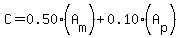 C=0.50%2A%28A%5Bm%5D%29%2B0.10%2A%28A%5Bp%5D%29