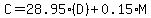 C=28.95(D)+0.15*M