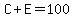C+%2B+E+=+100