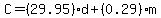 C+=+%2829.95%29%2Ad+%2B+%280.29%29%2Am