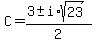 C+=+%283%2B-i%2Asqrt%2823%29%29%2F2