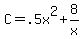 C+=+.5x%5E2+%2B+8%2Fx