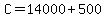 C+=+14000+%2B+500