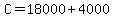 C+=+18000+%2B+4000
