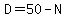 D=50-N