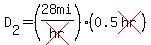 D[2]=(28mi/cross(hr))(0.5cross(hr))
