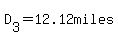 D[3]=12.12miles