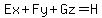 Ex+%2B+Fy+%2B+Gz+=+H