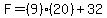 F=%289%29%2820%29%2B32