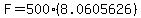 F=500(8.0605626)