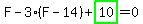 F-3*(F-14)+highlight_green( 10 )=0