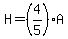 H=(4/5)A