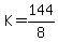 K+=+144+%2F+8