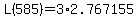 L%28585%29+=+3%2A2.767155