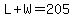 L+%2B+W+=+205