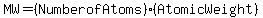 MW=(NumberofAtoms)(AtomicWeight)