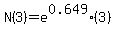 N%283%29=e%5E0.649%283%29