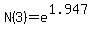 N%283%29=e%5E1.947