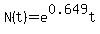 N%28t%29=e%5E0.649t