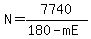 N+=+7740%2F%28180+-+mE%29