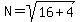 N+=+sqrt+%2816%2B4%29