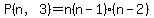 P(n,3)=n(n-1)(n-2)