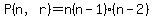 P(n,r)=n(n-1)(n-2)
