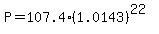 P=107.4%281.0143%29%5E%2822%29