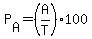 P[A]=(A/T)*100