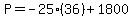 P+=+-25%2836%29+%2B+1800
