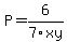 P = 6/7xy