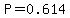 P = 0.614