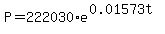 P=222030%2Ae%5E%280.01573t%29