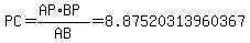 PC=%28AP%2ABP%29%2FAB=+8.87520313960367