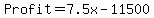 Profit+=+7.5x+-+11500+