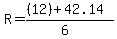 R+=+%28%2812%29+%2B+42.14%29%2F%286%29+