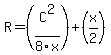 R+=+%28C%5E2%2F8x%29+%2B+%28x%2F2%29