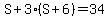 S%2B3%28S%2B6%29=34